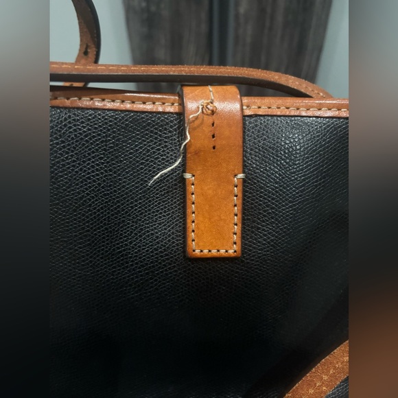 Dooney & Bourke Large Leather Shoulder Tote - Black with Striped interior
. - Picture 8 of 14